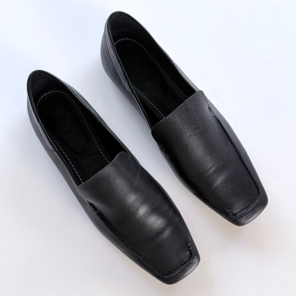 STAUD Becks Leather Loafers in Black 37.5 - Picture 3 of 16